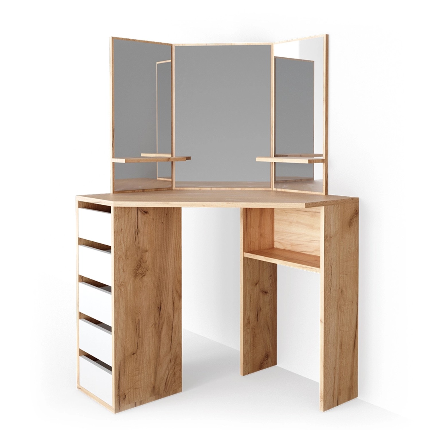 Vicco Eckschminktisch Arielle Goldkraft Eiche 110 cm günstig online kaufen