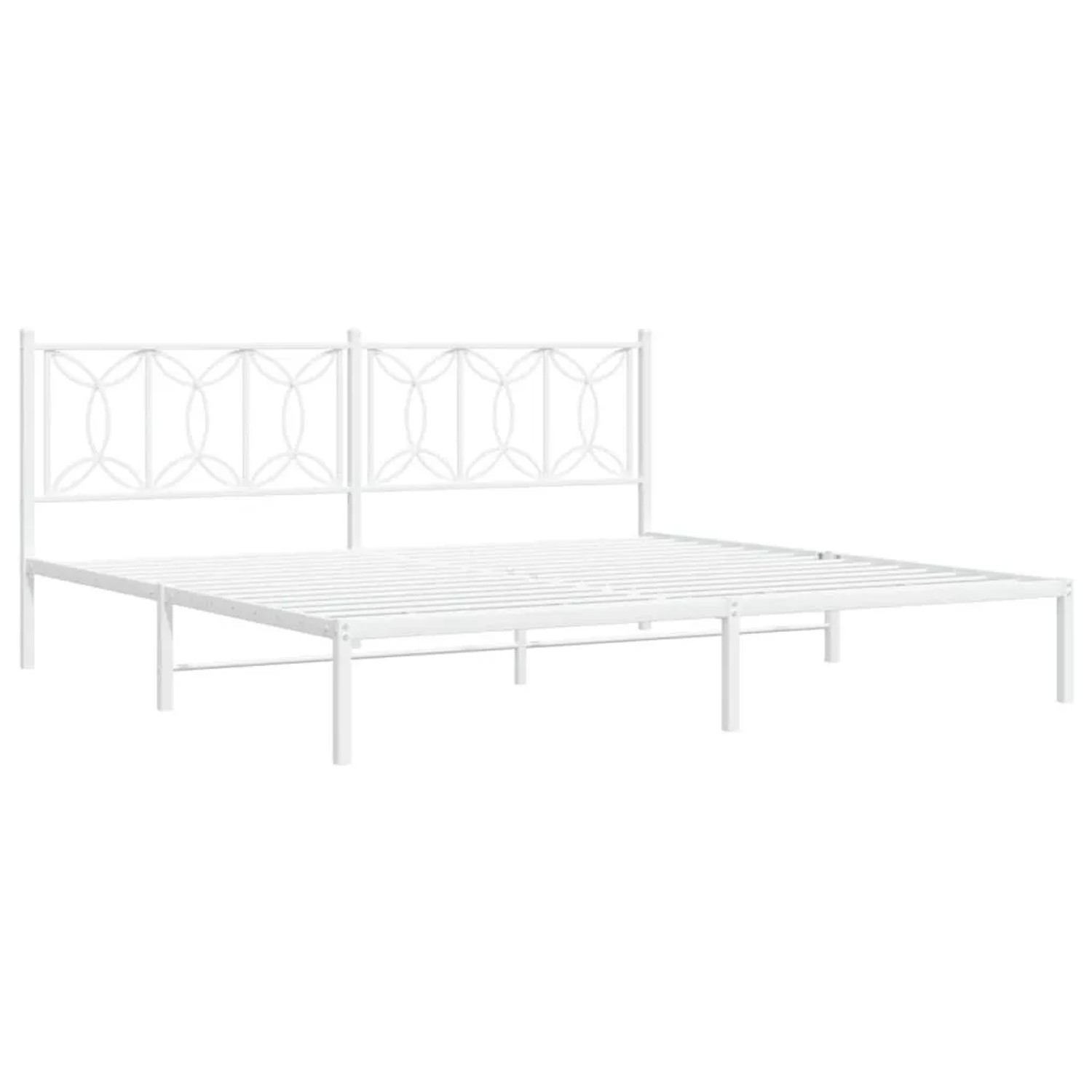 vidaXL Bettgestell mit Kopfteil Metall Weiß 200x200 cm 376184 günstig online kaufen
