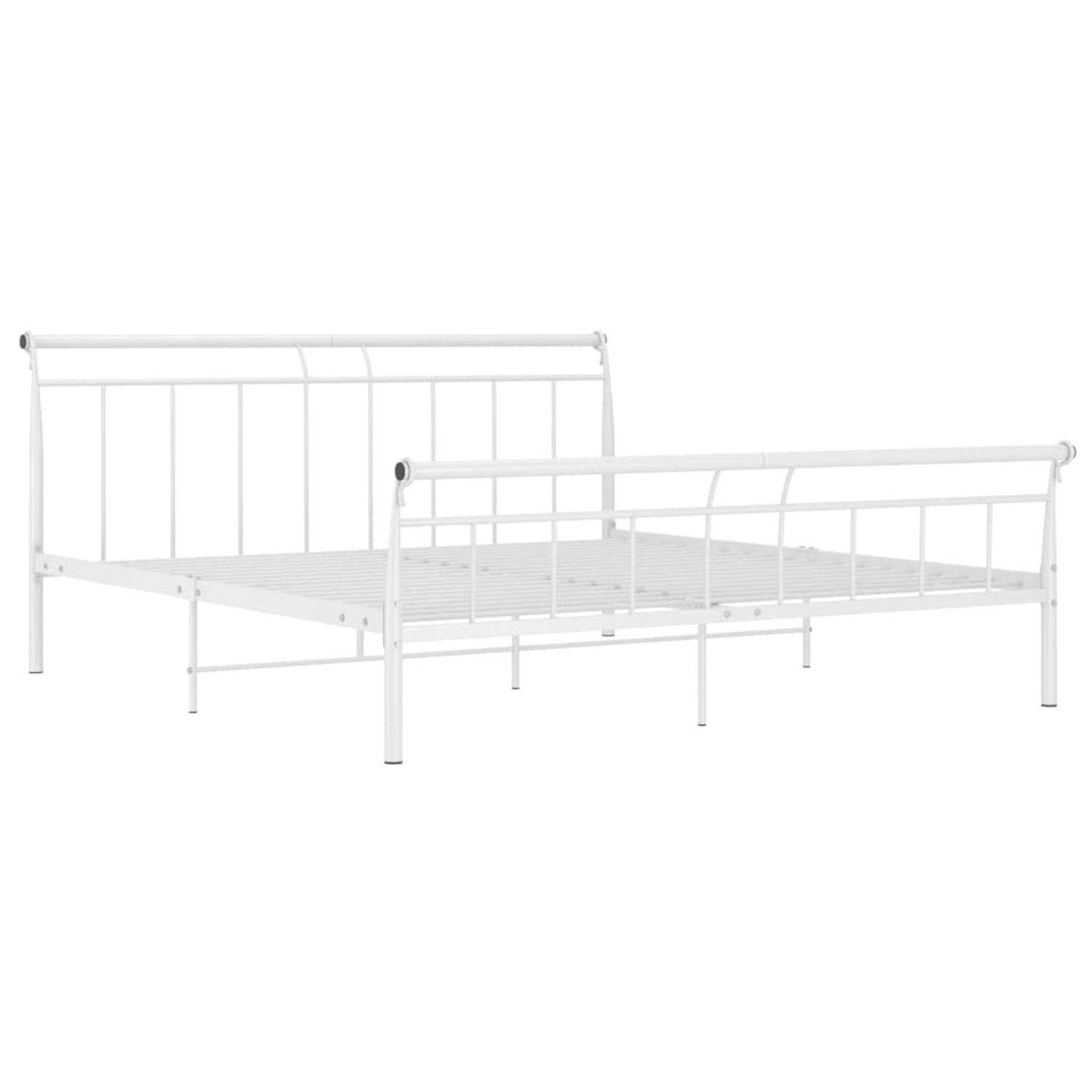 vidaXL Bettgestell Bettgestell Weiß Metall 180x200 cm Doppelbett Bett Bettr günstig online kaufen