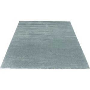 Floornovo Kurzflor Teppich Blau Einfarbig 170 x 120 cm