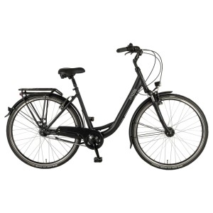 Schwarzes Prophete Cityrad Geniesser 500 mit 28 Zoll Reifen und Wave-Rahmen.