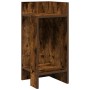 Beistelltisch Räuchereiche aus Holzwerkstoff mit zwei offenen Ablagefächern. Modernes Design.