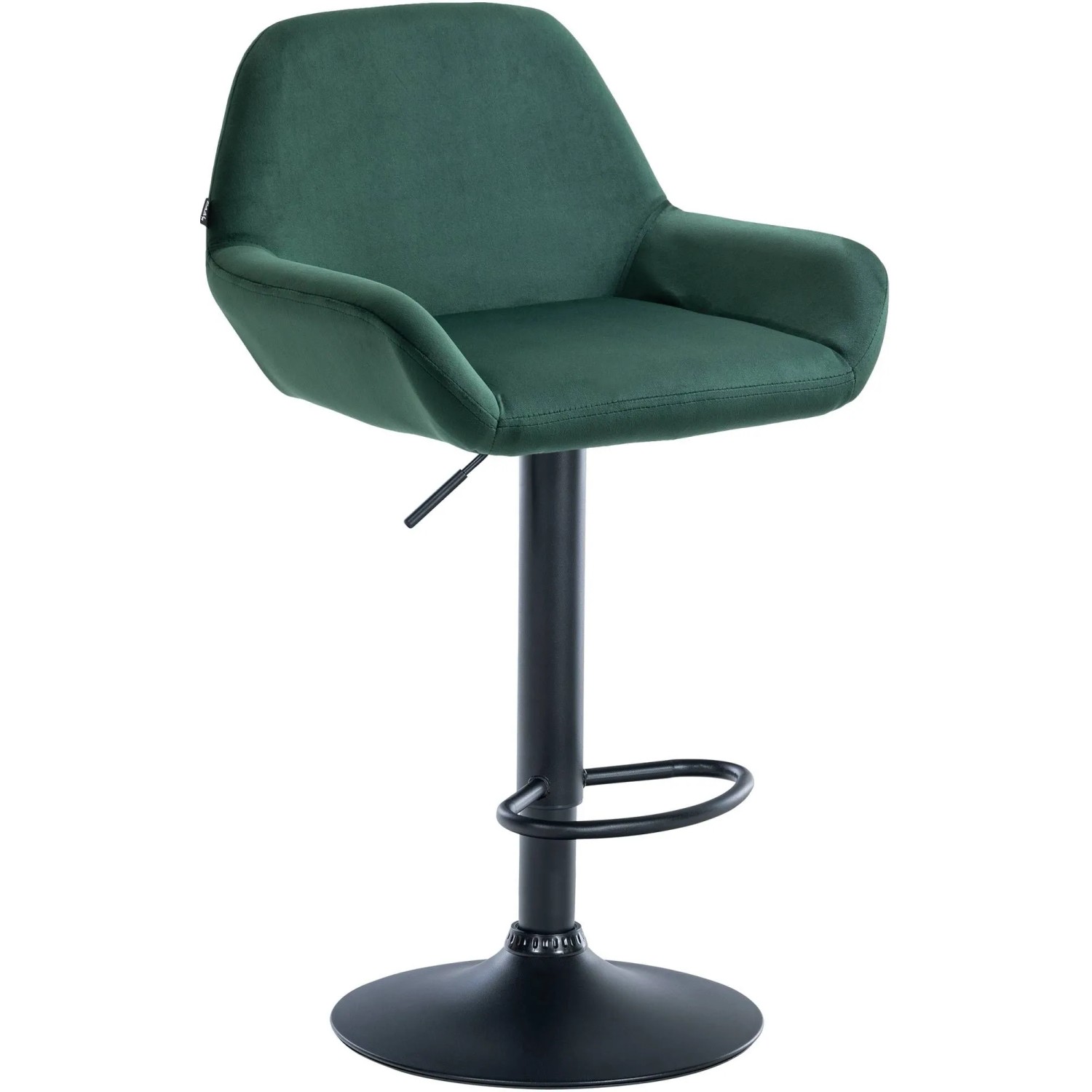DELUKE Barhocker DUBLIN DunkelGrünfarbig Samt Schwarz Barstuhl Mit Lehne Tresenhocker Tresenstuhl