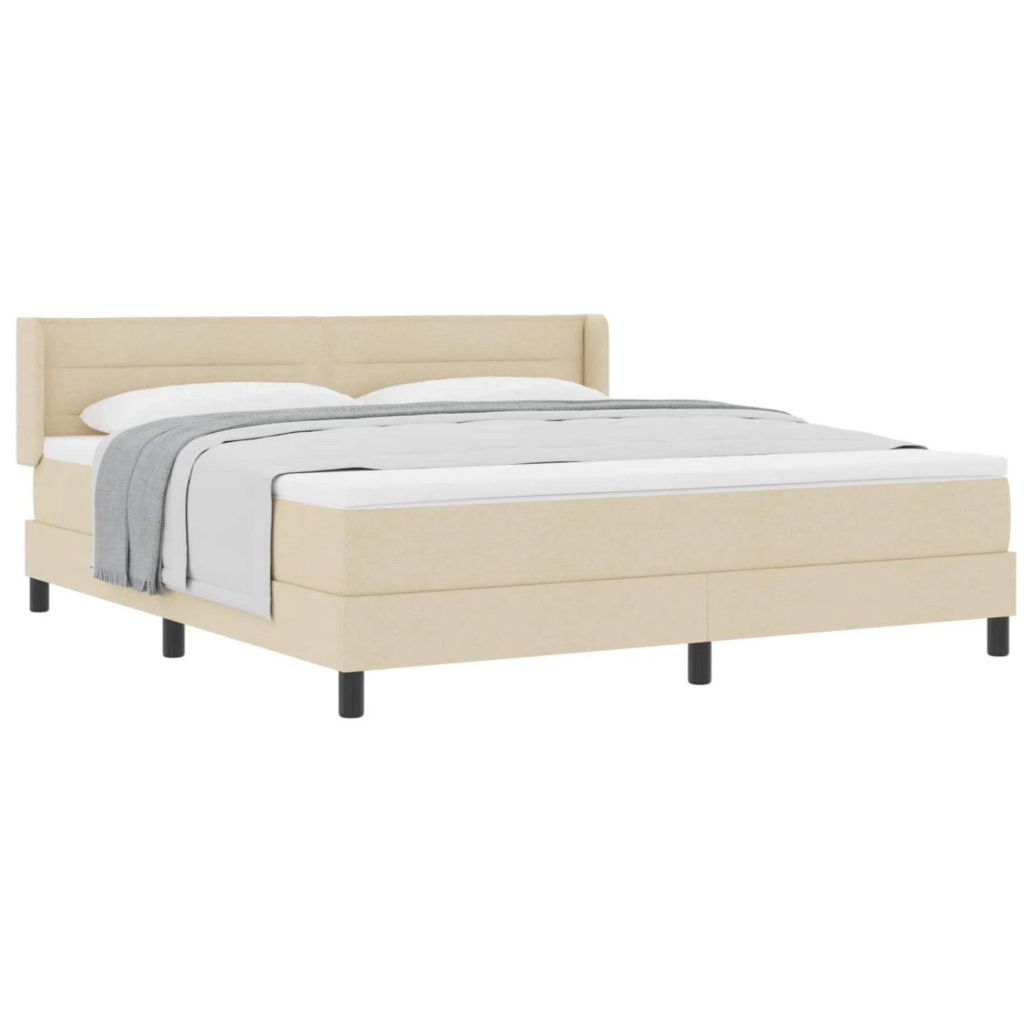 vidaXL Boxspringbett mit Matratze Creme 200 x 180 cm Polyester 3341060 günstig online kaufen