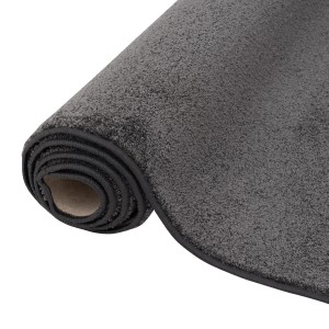 Gerollter, anthrazitfarbener Snapstyle Hochflor Teppichläufer Cottage, 100x300 cm.