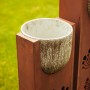 Ferrum Art Design Säulen-Set Stone in Rostoptik mit bepflanzbarem Kalkbetontopf, Gartendekoration.