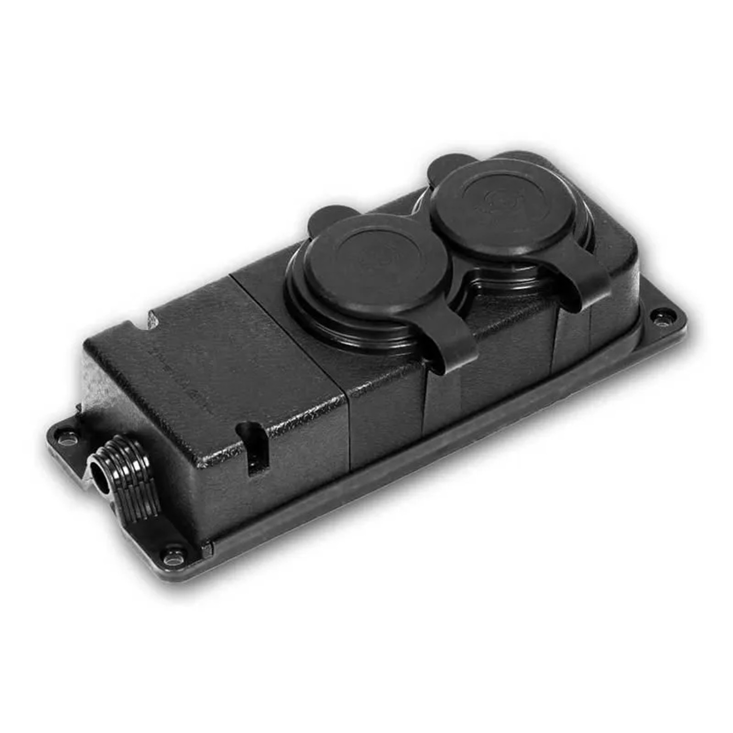 world-trading-net Aufbau-Schutzkontakt-Steckdose 2-fach IP44 Deckel