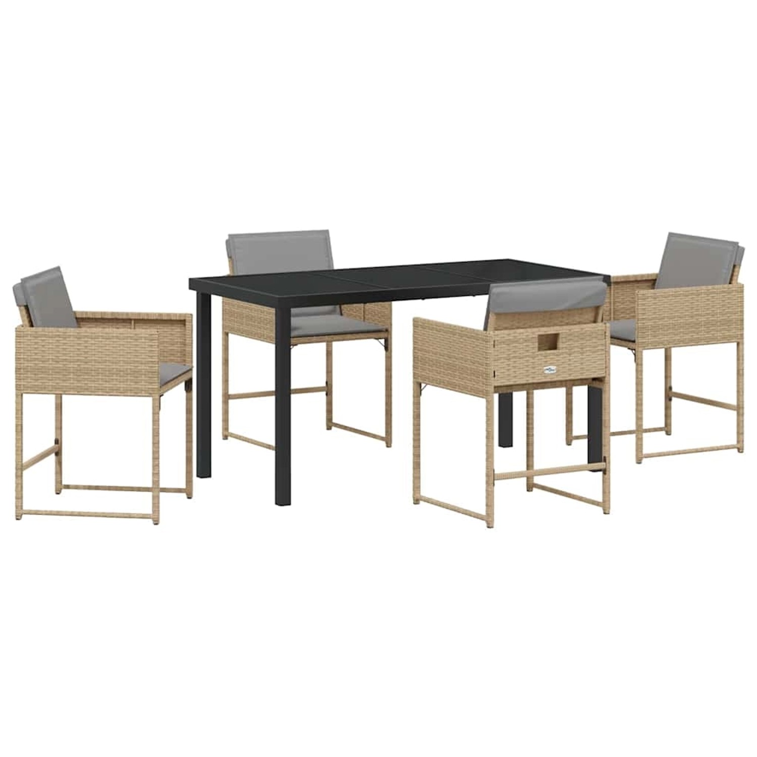 vidaXL Garten Essgruppe 5-Tlg Beige Poly Rattan 3380738 günstig online kaufen