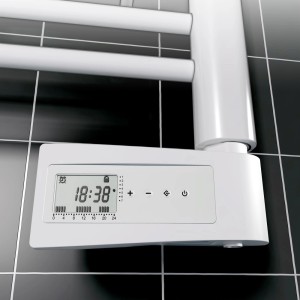 Weiße Ximax Heizpatrone Typ 6, 600 W, mit digitalem Display zur Heizungs-Installation.