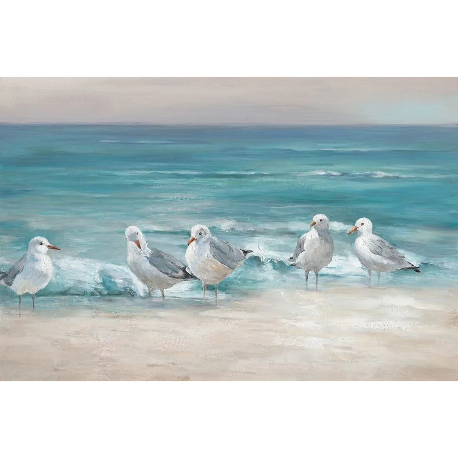 Art Universe Leinwandbild Möwen am Strand 60 x 90 cm