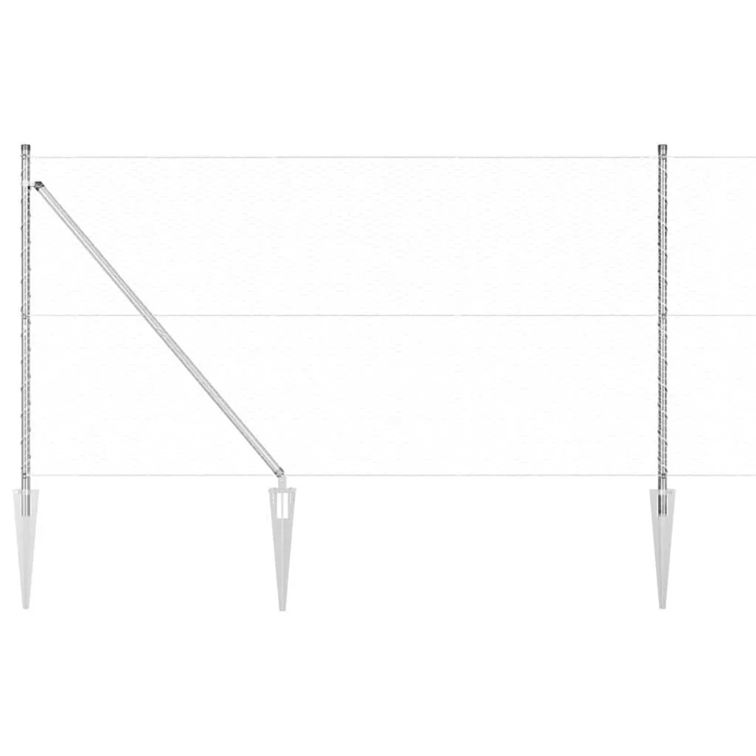 vidaXL Zaunpfosten Silber 100 x 1,4 m 25 mm Maschenweite Stahl 3353455 günstig online kaufen