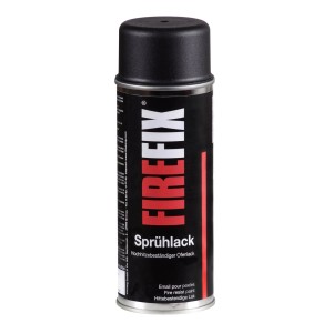 Firefix Ofenlack Schwarz, hitzebeständiges Spray für Kamine & Öfen.