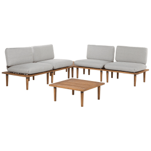 Beliani Sitzgruppe FRASCATI Hellgrau 70x80x78