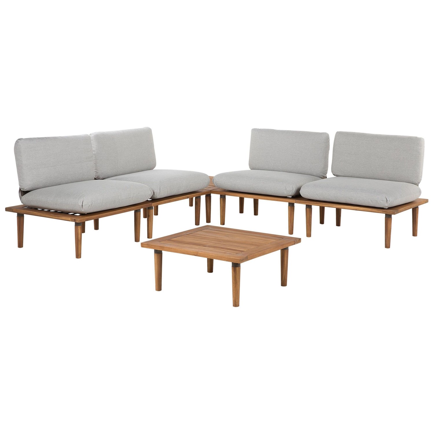 Beliani Sitzgruppe FRASCATI Hellgrau 70x80x78