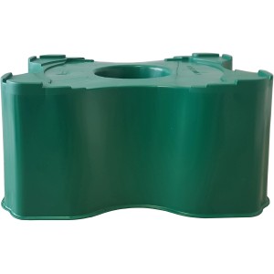 Grüner Sockel aus Recyclingkunststoff für 200 l & 300 l Regentonnen.