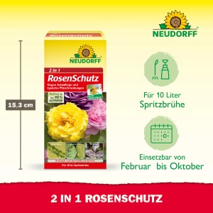 Neudorff 2in1 Rosenschutz Set: Kombipackung gegen Schädlinge und Pilzerkrankungen an Rosen.
