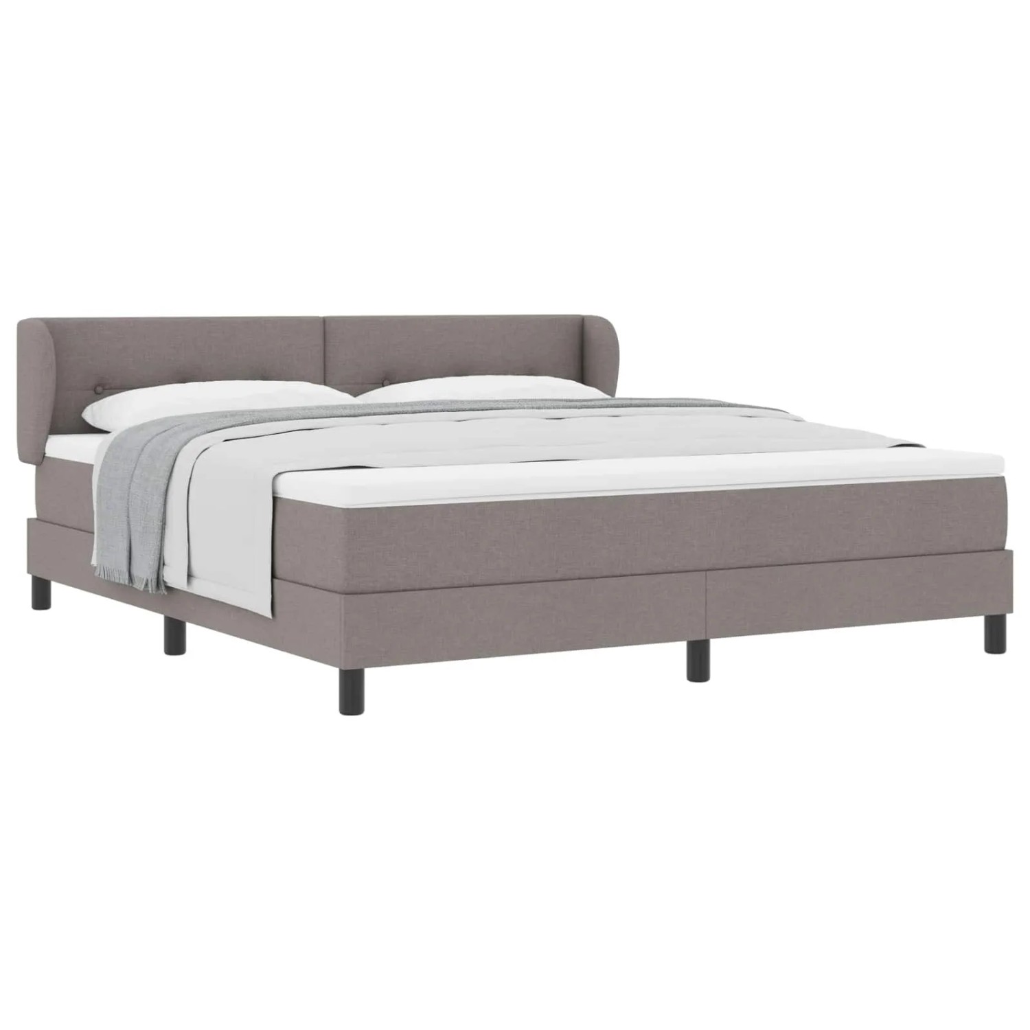 vidaXL Boxspringbett mit Matratze Taupe 180 x 200 cm Stoff 3340042