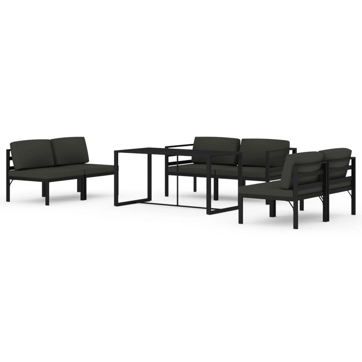 Vidaxl 7-tlg. Garten-lounge-set Mit Kissen Aluminium Anthrazit günstig online kaufen