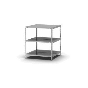 Verzinktes PROREGAL Aktenregal mit 3 Ebenen, 80x75x60 cm, beidseitig nutzbar, für Büro und Archiv.