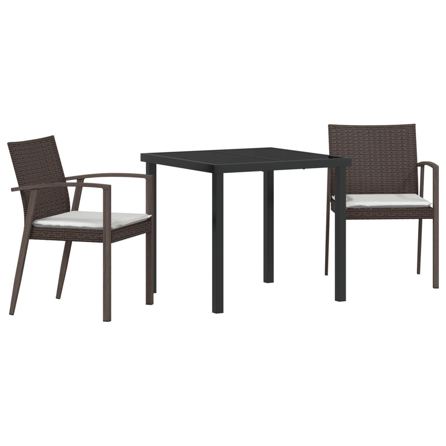 vidaXL Garten Essgruppe 3-Tlg Braun Poly Rattan 3379058 günstig online kaufen
