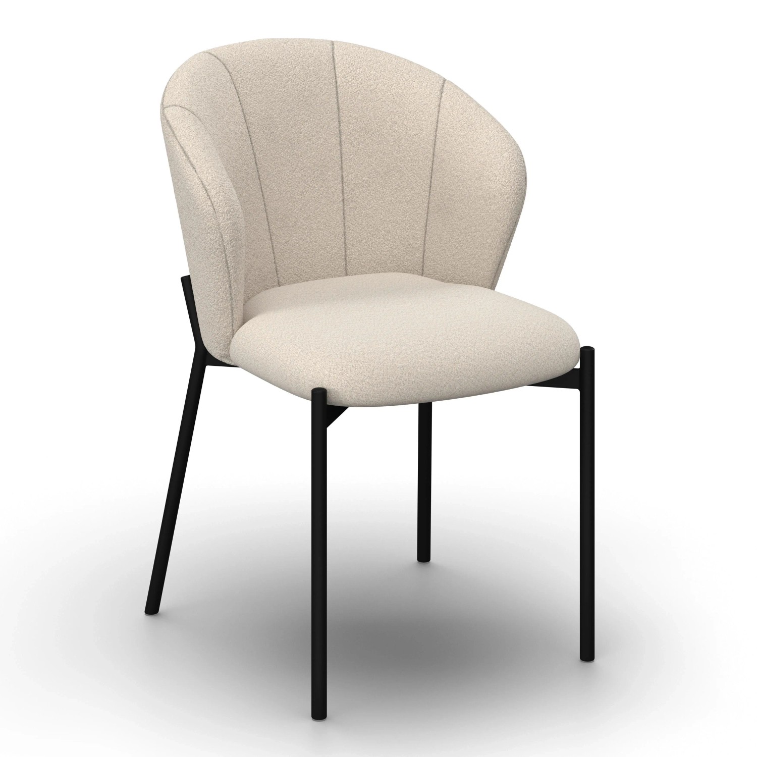 Bessagi Home Stuhl Zoey Beige Chenille Gepolstert