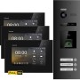 Balter EVO-HD Video-Türsprechanlage mit Fingerprint für 3-Familienhaus, Monitore und Türstation in Schwarz.