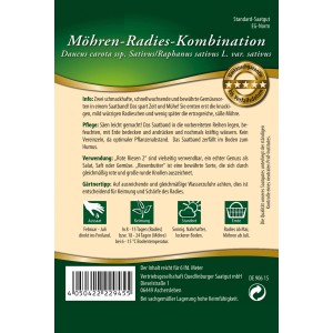 Saatband für Möhren und Radieschen von Quedlinburger, Kombination für Gemüsebeet und Hochbeet.