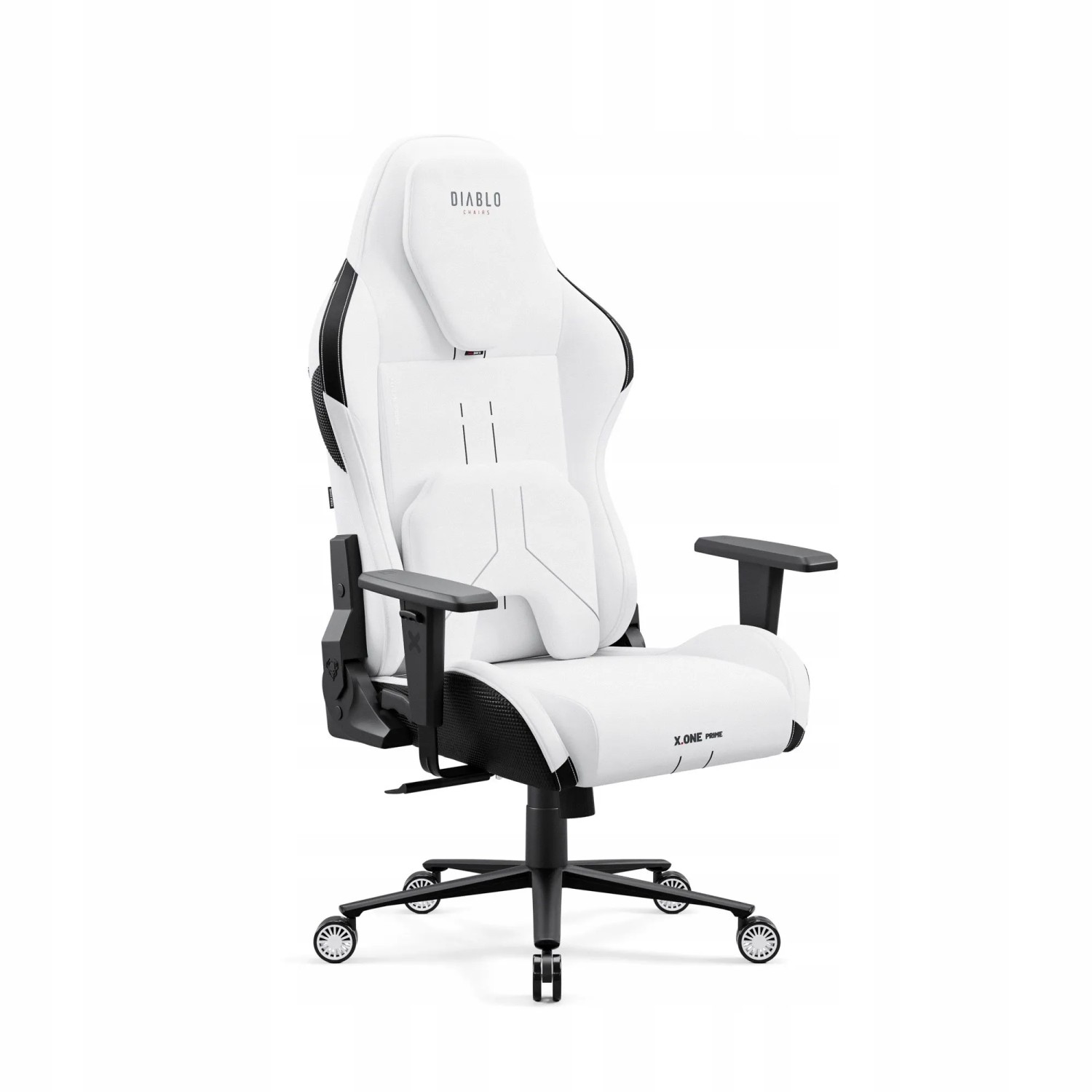 DIABLO CHAIRS Ergonomischer Gaming-Sessel aus Stoff X.ONE PRIME Normal Size Ghosted White Weiß