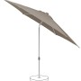 Suncomfort Marktschirm in Taupe hell mit Handöffner und Neigungsfunktion.