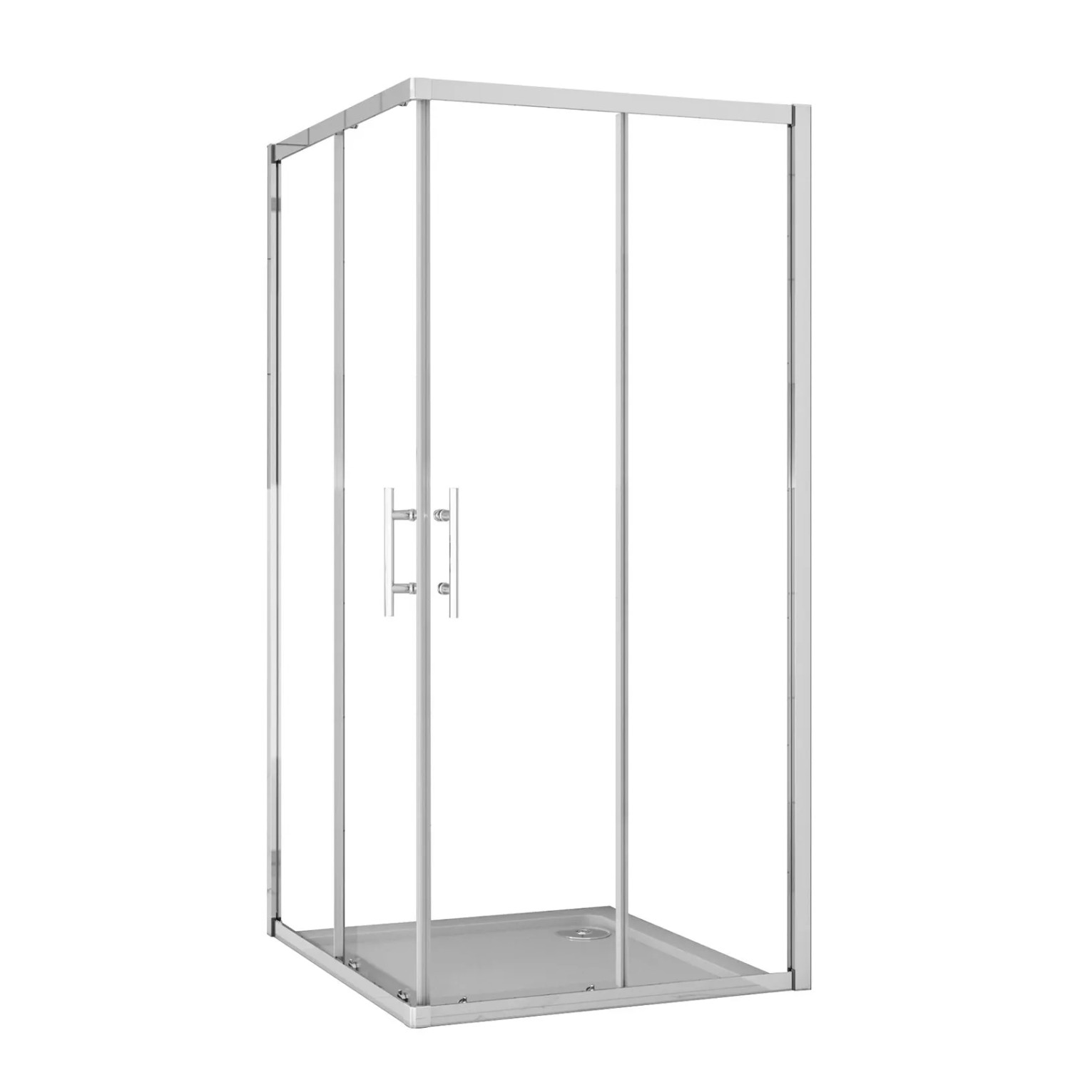 AICA Duschtür 110x80cm Schiebetür Komplettduschkabine Höhe 195cm Mit Ablaufgarnitur