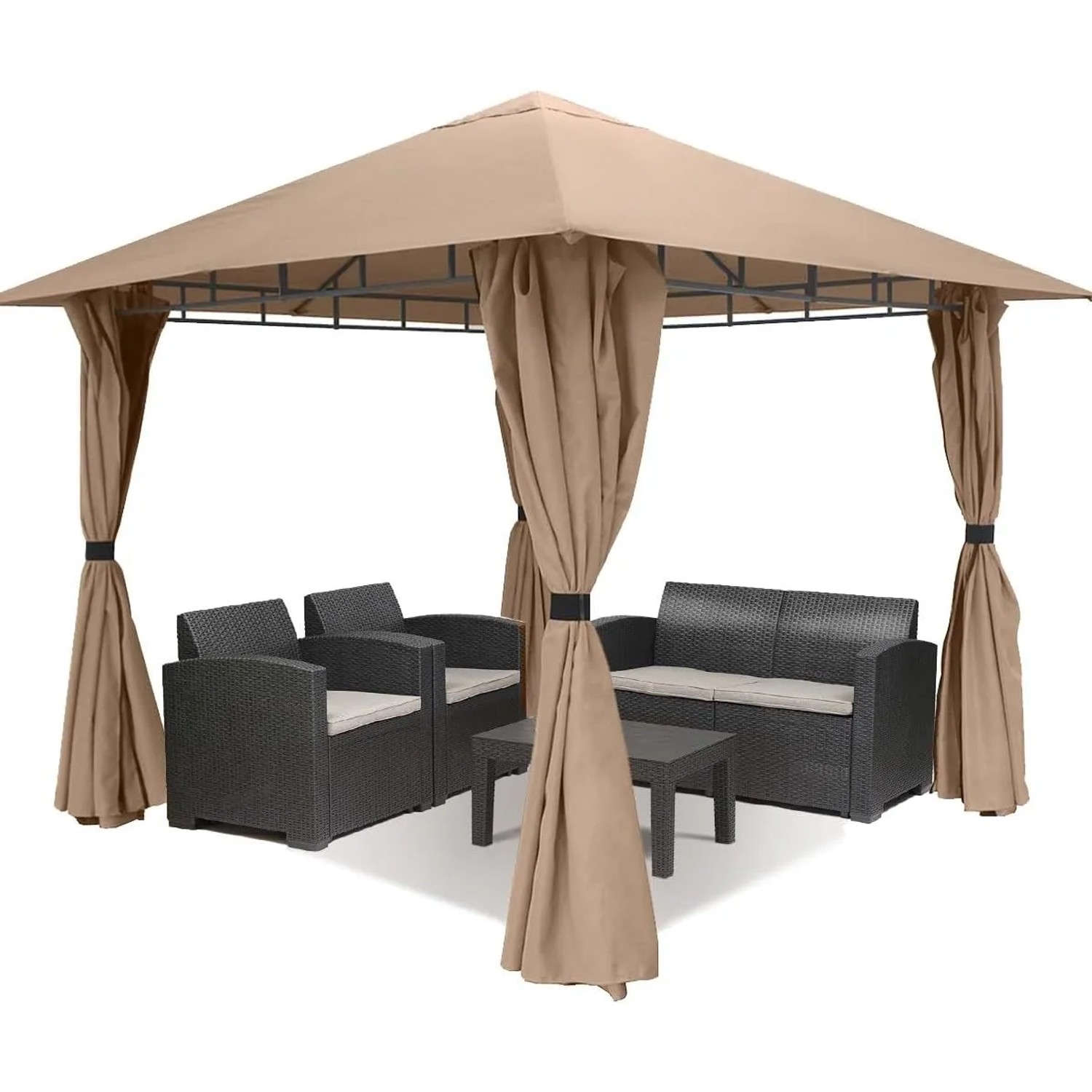 Sekey Garten Pavillon 3x3 m Taupe