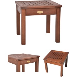 Rechteckiger, dunkelbrauner Gartentisch SONORA von Garden Pleasure, 40x40 cm.