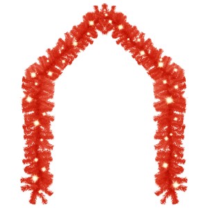 vidaXL Weihnachtsgirlande mit LED 5 m Rot 329195