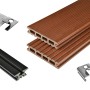 Kovalex WPC Terrassen-Bausatz Exklusiv mattiert Braun: Dielen, Unterkonstruktion und Montageclips.