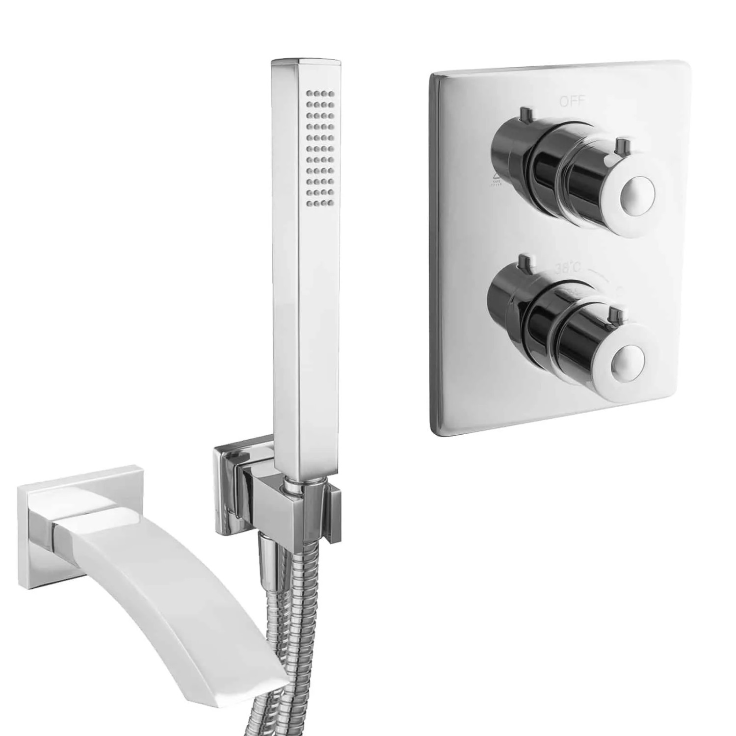 PaulGurkes Unterputz Wannenset Komplett Mischbatterie Thermostat