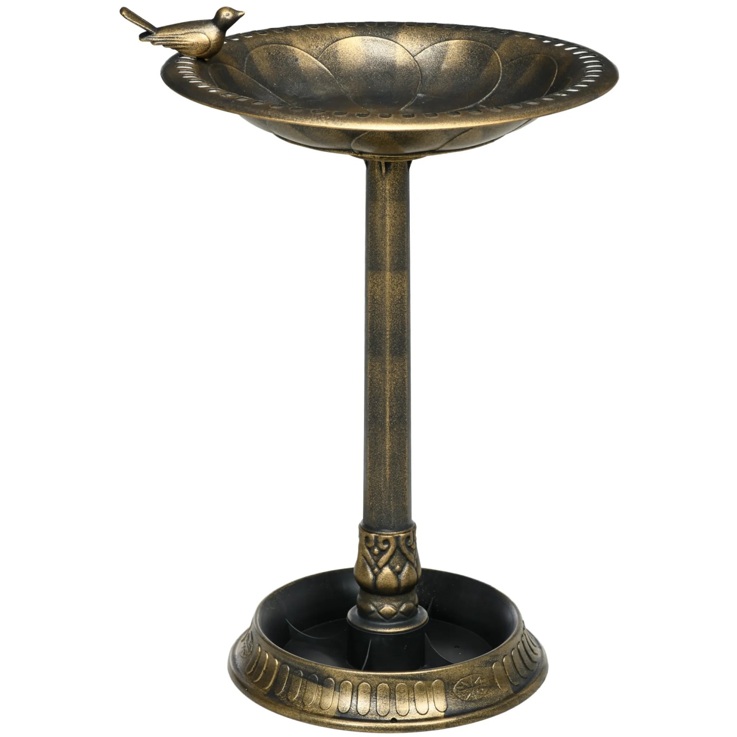 Outsunny Vogeltränke Winterfest Kunststoff Bronze Ø50 x 72H cm
