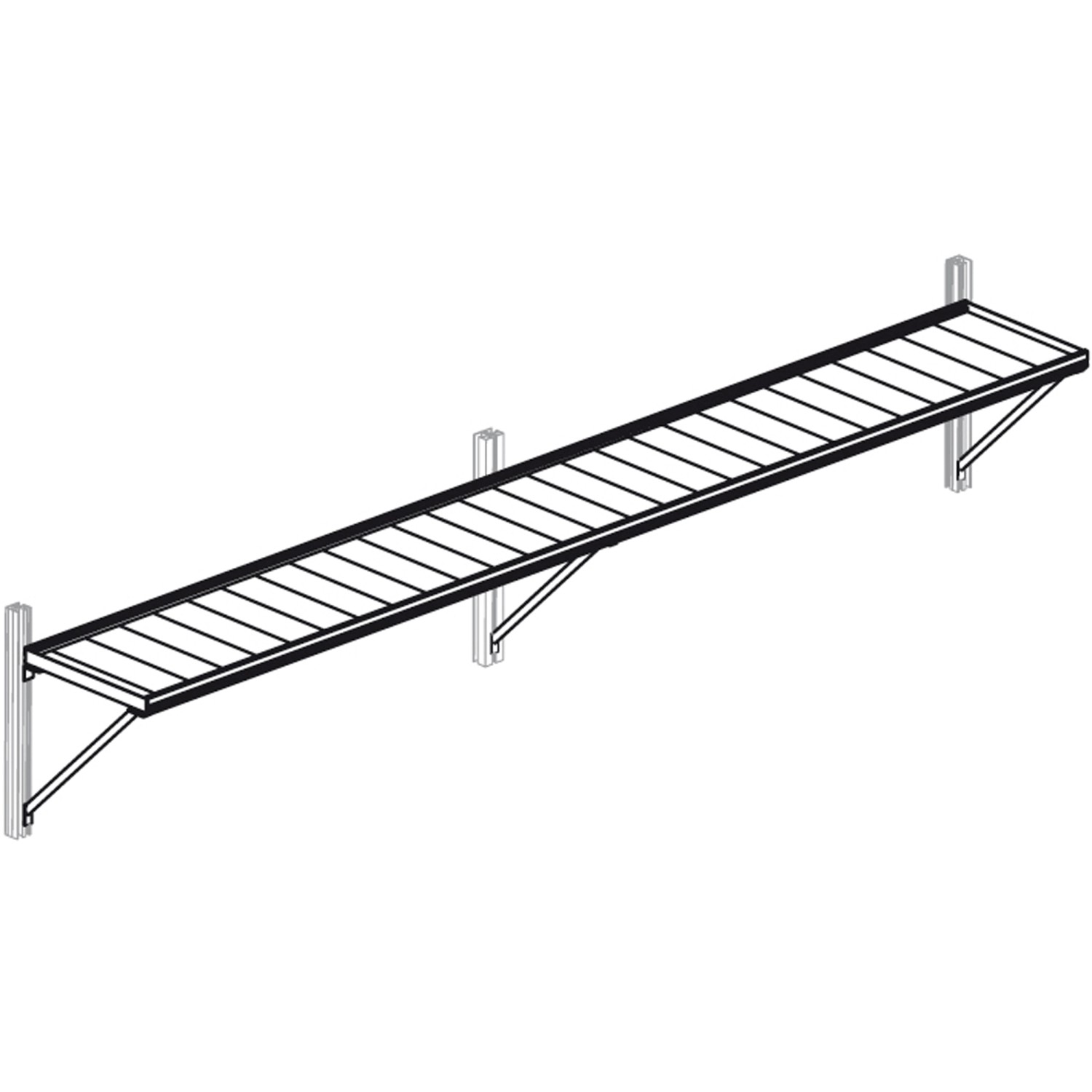 KGT Hängebord Rose III, Alu blank, 26 cm tief, für Gewächshäuser, zur Wandmontage.