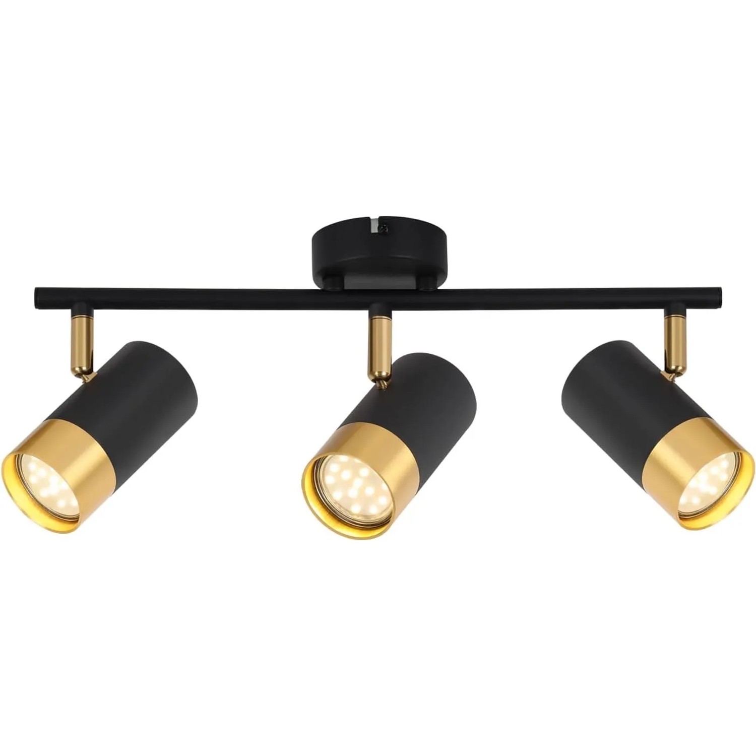 ZMH LED Deckenstrahler 3 Flammig 350 Grad Drehbar Schwarz Vintage ohne Leuchtmittel