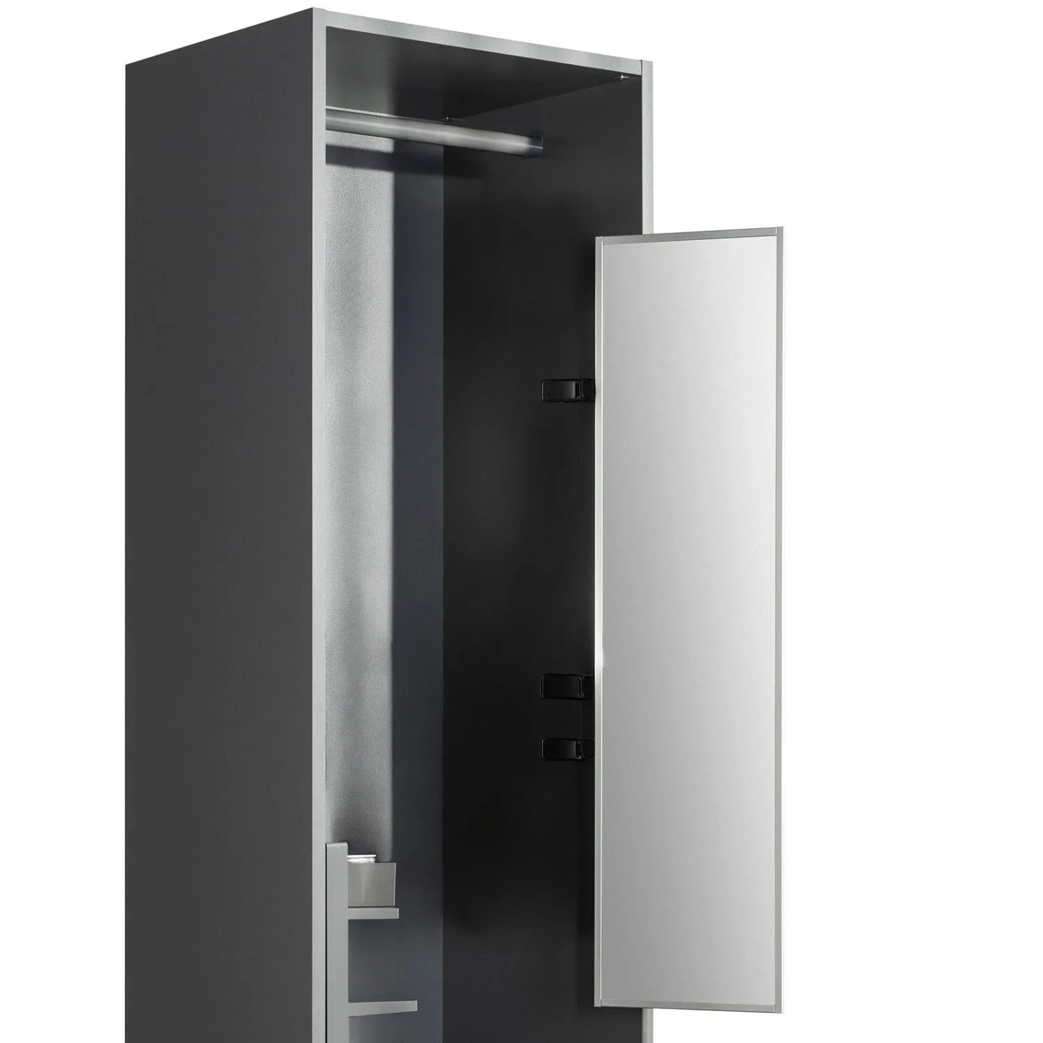 SOTECH Schrankspiegel 1155 x 305 mm Anthrazit Ausziehbar Schwenkbar 180 Grad