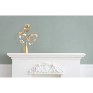 Grüne Marburg Vliestapete Kylie 5 Uni Modern an Wand mit Deko.