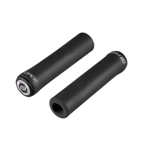 Schwarze Force Luck Silikon Fahrradgriffe für Lenker, rutschfest und stoßdämpfend.