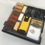 Westfalia Reparatur-Set für Laminat & Parkett. Offener Koffer mit 11 farbigen Hartwachsstangen, Heizgerät & Zubehör.