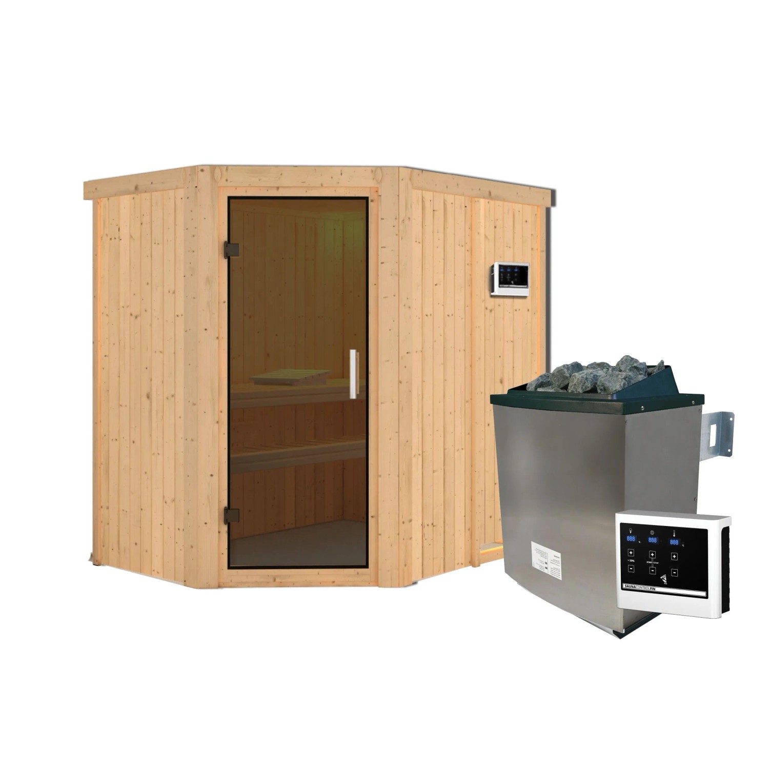 Chillroi Sauna Havasu SET Naturbelassen mit 9kW Ofen günstig online kaufen