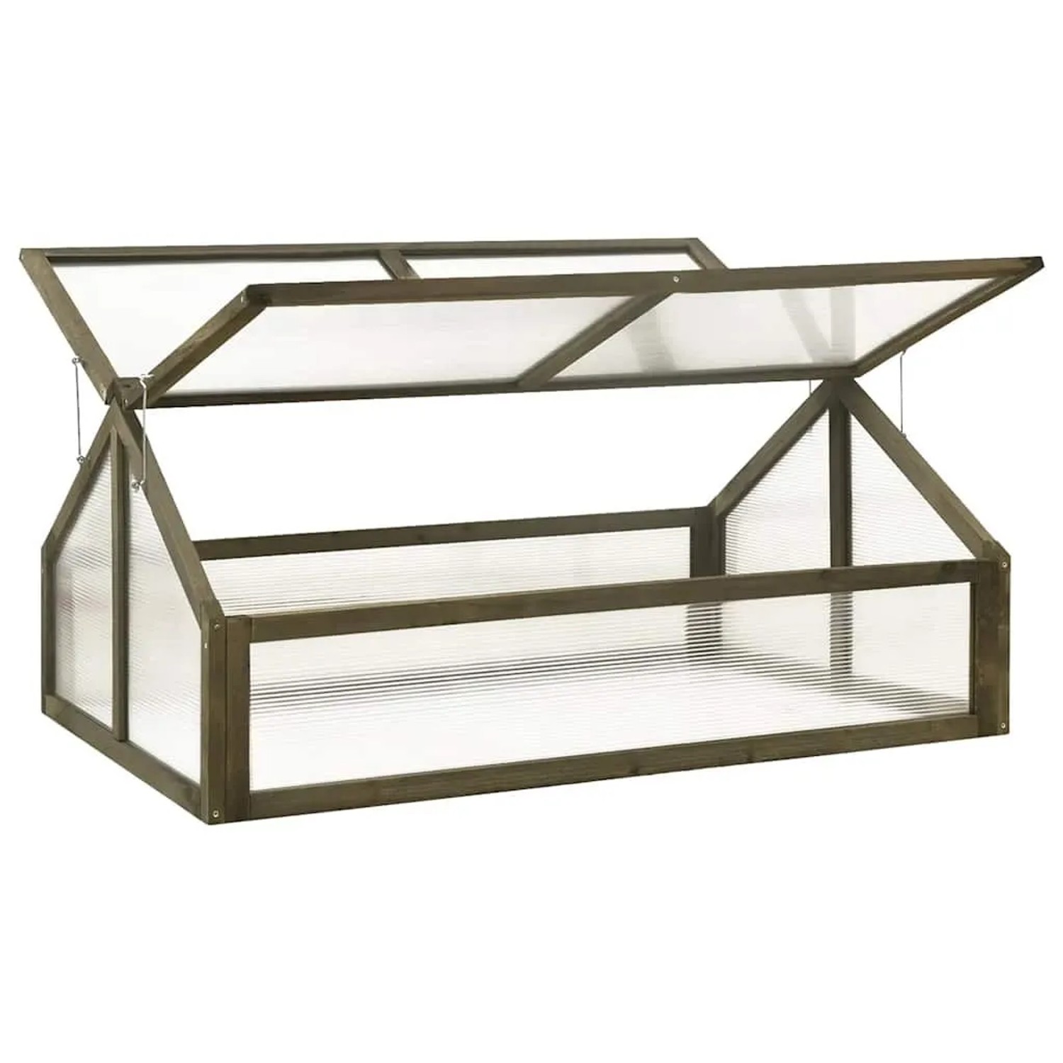 vidaXL Gewächshaus Grau 114x80x50 cm Tannenholz 316416_2