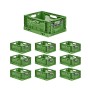 10 grüne PROREGAL Klappboxen, stapelbar, für Industrie und Gewerbe. Aufbewahrungsboxen im Set.