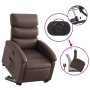 Brauner Relaxsessel mit Aufstehhilfe elektrisch, Kunstleder. Funktion und Details im Bild.