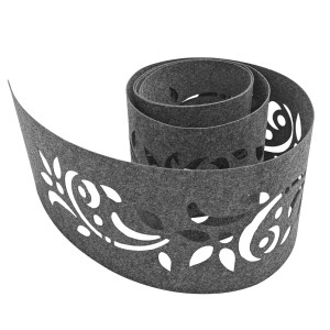 Hellgrauer zaunzu Sichtschutz Einzelstreifen mit floralem Design für Doppelstabmattenzäune.