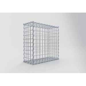 Leere Gabiona Gabione, 50x50x20 cm, Maschenweite 5x5 cm, aus verzinktem Draht.