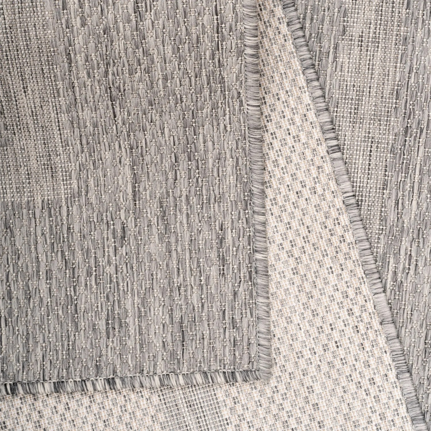 Grauer Ayyildiz In- & Outdoor-Teppich Relax, 120x170 cm, Flachgewebe in Sisaloptik.