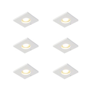 Set mit 6 weißen QAZQA Doku Einbaustrahlern für Badezimmer, Lampen & Leuchten.